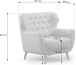 CAVADORE Sessel Abby / Retro-Polstersessel im Samt-Look mit Knopfverzierung / 87 x 89 x 88 / Samtoptik, grün