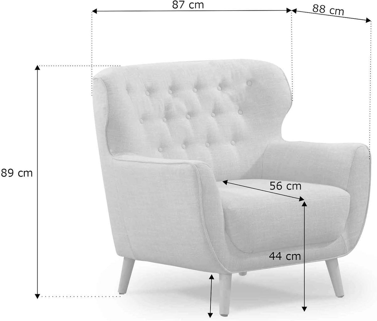 CAVADORE Sessel Abby / Retro-Polstersessel im Samt-Look mit Knopfverzierung / 87 x 89 x 88 / Samtoptik, grün