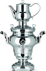 BEEM 06127 Samowar Odessa III, Edelstahl, 3 Liter, traditionelle Teezubereitung, 2 Heizspiralen, energiesparend, 53 x 34 x 25 cm, Silber