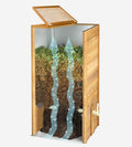 Compostador de madera a prueba de ratas con tapa, protección contra plagas, rejilla de ventilación y base, técnica de deslizamiento para compostar sin malos olores, sin necesidad de volteo, 340 L