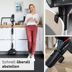 Bosch Akku-Staubsauger Unlimited 7 BCS711A, kabelloser Handstaubsauger, beutellos, Wechselakku, Knickrohr, Hygiene-Filter, 10 Jahre Motorgarantie, Fugendüse, LED-Beleuchtung, Turbostufe, grau