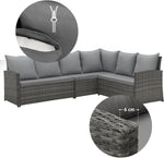 Conjunto de salón para jardín SVITA Monroe, muebles de salón de ratán sintético, grupo de asientos, gris