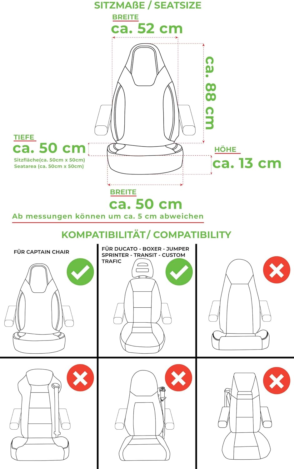 BREMER SITZBEZÜGE Fundas de Asiento para Autocaravana La Marca Ducato Jumper Boxer PLKT211