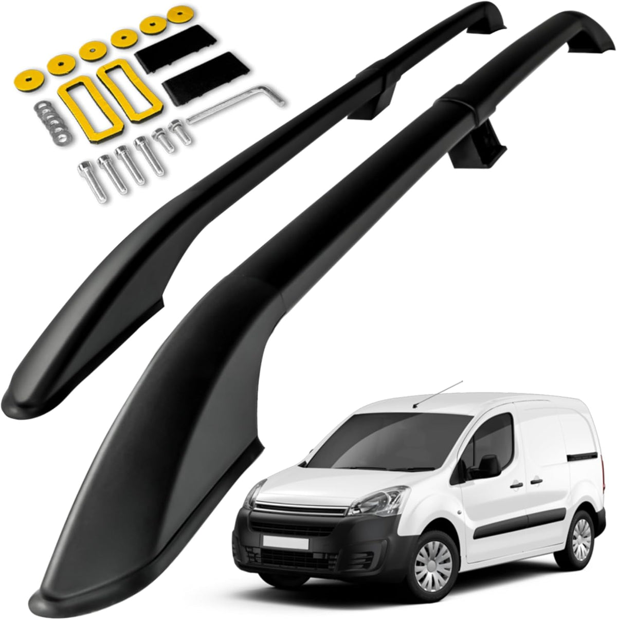 CHROMEMASTER | Compatibles con Citroën Berlingo Corta 2008-2018 | Barras de Techo | Diseñadas para el montaje de barras de techo, cofres de techo o portabicicletas | Estructura de aluminio