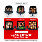 Moulinex Freidora de Aire Easy Fry XL Surface, 2200 W, doble resistencia, cocción uniforme, cesta ancha, 10 programas automáticos, horno para pizzas, diseño compacto, ventana de visualización, AL4018