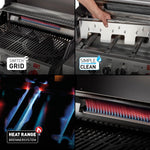 Barbacoa de gas Enders® MONROE PRO 4 SIK TURBO, 4 quemadores de acero inoxidable, hornillo lateral, quemador trasero por infrarrojos, ventana de visualización, HEAT RANGE™, SWITCH GRID™, 800 °C TURBO ZONE™, SIMPLE CLEAN™, #8378