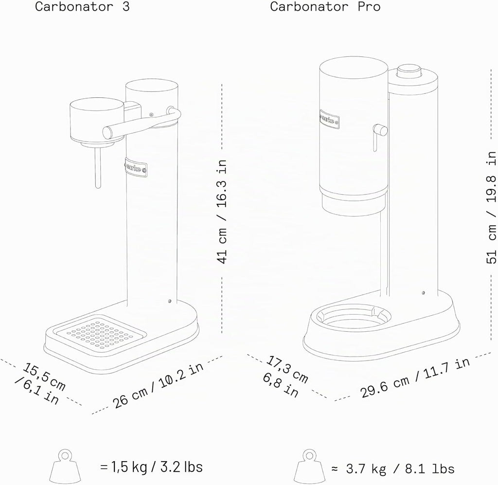 Aarke Carbonator 3, Wassersprudler aus Edelstahl im modernen Edelstahl Finish mit BPA-freier 1L PET-Flasche, Sprudelwasserbereiter für Leitungswasser, kompatibel mit 60L CO2-Zylindern