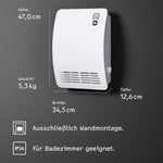 STIEBEL ELTRON Calefactor rápido CK 20 Premium, 2 kW para aprox. 25 m², certificado VDE, pantalla LC, temporizador semanal, temporizador de 120 min, modo silencioso, termoventilador de bajo consumo, baño, 237835