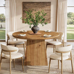 Mesa de comedor de madera maciza para 4 personas, pequeña mesa de cocina redonda con tablero reforzado y base estable para comedor, sala de estar, cocina, 100 x 75 cm, estilo rústico (solo mesa)