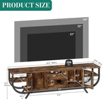 YITAHOME Industrielles TV-Schrank,160cm TV Lowboard für Fernseher bis zu 65 Zoll mit LED-Beleuchtung,Wohnzimmer Fernsehschrank TV Board mit Offenen Stauraum,Vintagebraun