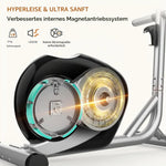 Crosstrainer magnético Dripex Leiser para el hogar con 16 niveles de resistencia, volante de inercia de 6 kg y medición de pulso LCD