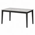 Mesa de comedor con tablero de cerámica y estructura de acero 140x80x75 cm gris/negro
