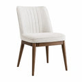 Silla de comedor de madera y poliéster con respaldo alto 55cm x 60cm x 85cm Beige