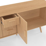 IDMarket - Aparador Juliette XXL de 180 cm, 4 puertas efecto listones y 3 cajones