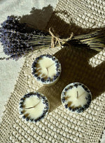 Vela de soja con lavanda seca, aroma relajante, 9 cm x 7,5 cm
