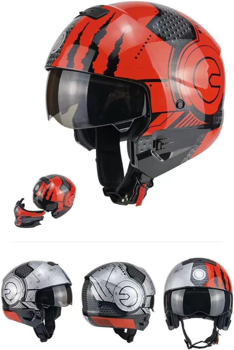 Casco de moto integral Scorpion Caimcie, casco eléctrico universal para las cuatro estaciones, casco Indian Warrior, certificación DOT/ECE, M=57-58cm