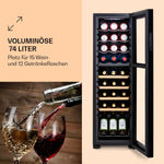Klarstein freistehender Weinkühlschrank für 27 Fl. - Getränkekühlschrank mit 2 Kühlzonen & energieeffizientem Kompressor - ideal für Weinliebhaber, hält deine Weine kühl & frisch
