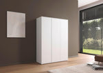 Armario Rauch Möbel Nabila para dormitorio, habitación infantil, habitación juvenil, pasillo, 3 puertas, sistema push-to-open, con accesorios Classic, color blanco, ancho 140 cm