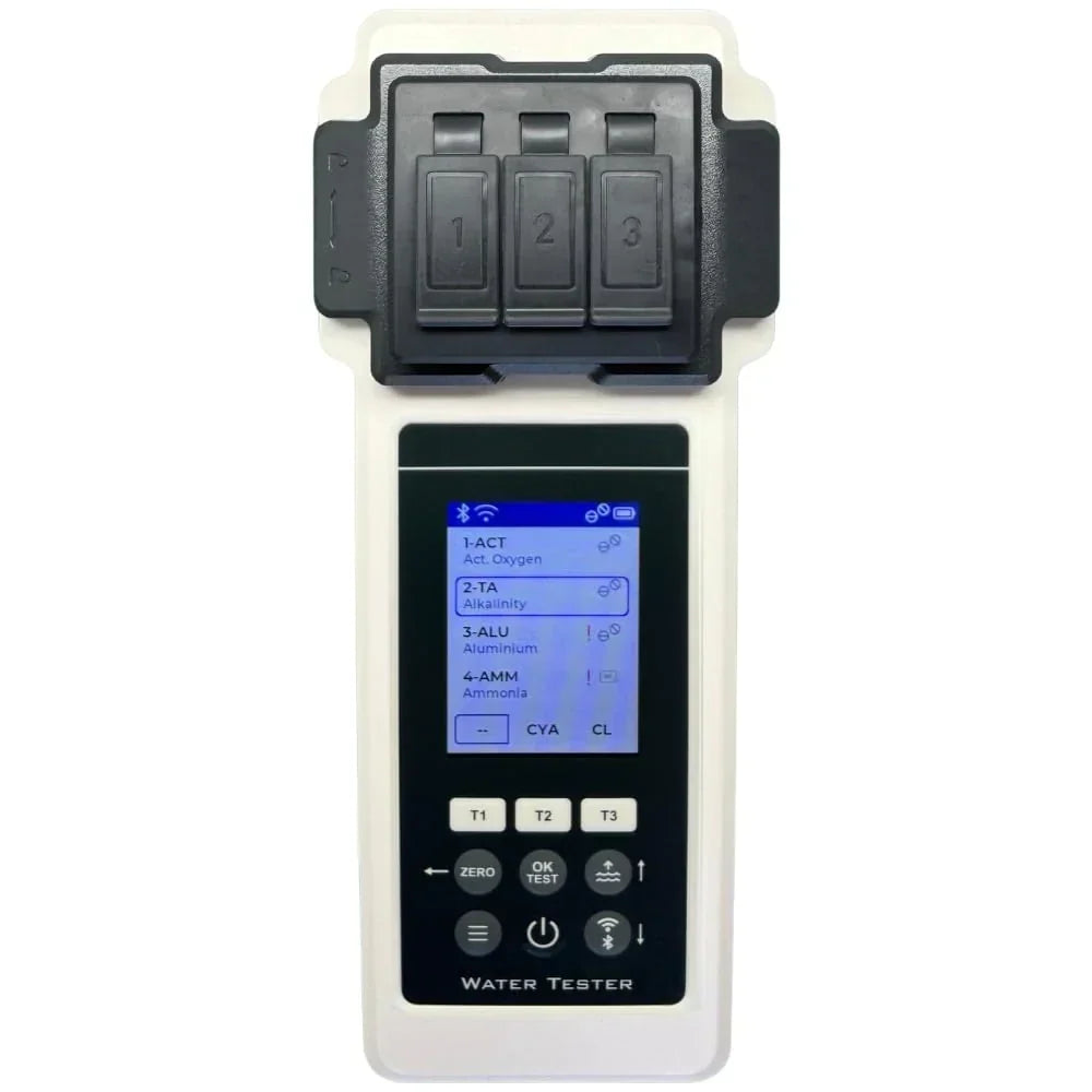Set de análisis de agua Amblior 2.0, 27 parámetros, WiFi, Bluetooth, aplicación, equilibrador de nivel de agua, piscina, spa, jacuzzi, edición especial