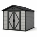 Caseta de jardín de plástico con puerta doble 300x250x225 cm en gris