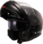 LS2, Casco de moto modular Strobe II negro brillante,
