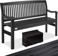 KESSER® Gartenbank Holz wetterfest 150 cm, Holzbank Garten 3-4 Sitzer, Sitzbank Outdoor, Balkonbank aus Massivholz, Parkbank 320 kg belastbar für Garten, Terrasse & Balkon inkl. Abdeckung, Anthrazit