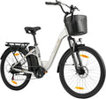 Bicicleta eléctrica ttgo de 26 pulgadas para hombre y mujer, con batería de 36V 14,5Ah/18Ah, autonomía de 60–120 km, bicicleta urbana, pantalla LCD, 6/7 velocidades, cuadro de aluminio, bicicleta eléctrica con cesta