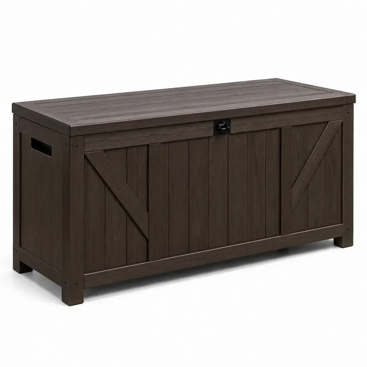 Caja de almacenamiento de plástico marrón 120x45x60 cm