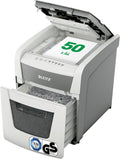 Destructora de documentos Leitz IQ Autofeed Small Office, tritura pilas de 50 hojas de papel, ahorra tiempo con alimentación automática, corte en partículas P4, papelera de 20 L, funcionamiento silencioso para oficina, 80350000
