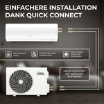 Kältebringer Split Klimaanlage Quick Connect - 12000 BTU (3,4 kW) Klimagerät mit Heizfunktion, WiFi & App, bis 91qm, sehr leise - 5m Kupferleitung, Kältemittel R32, Montagematerial, Wandhalterung