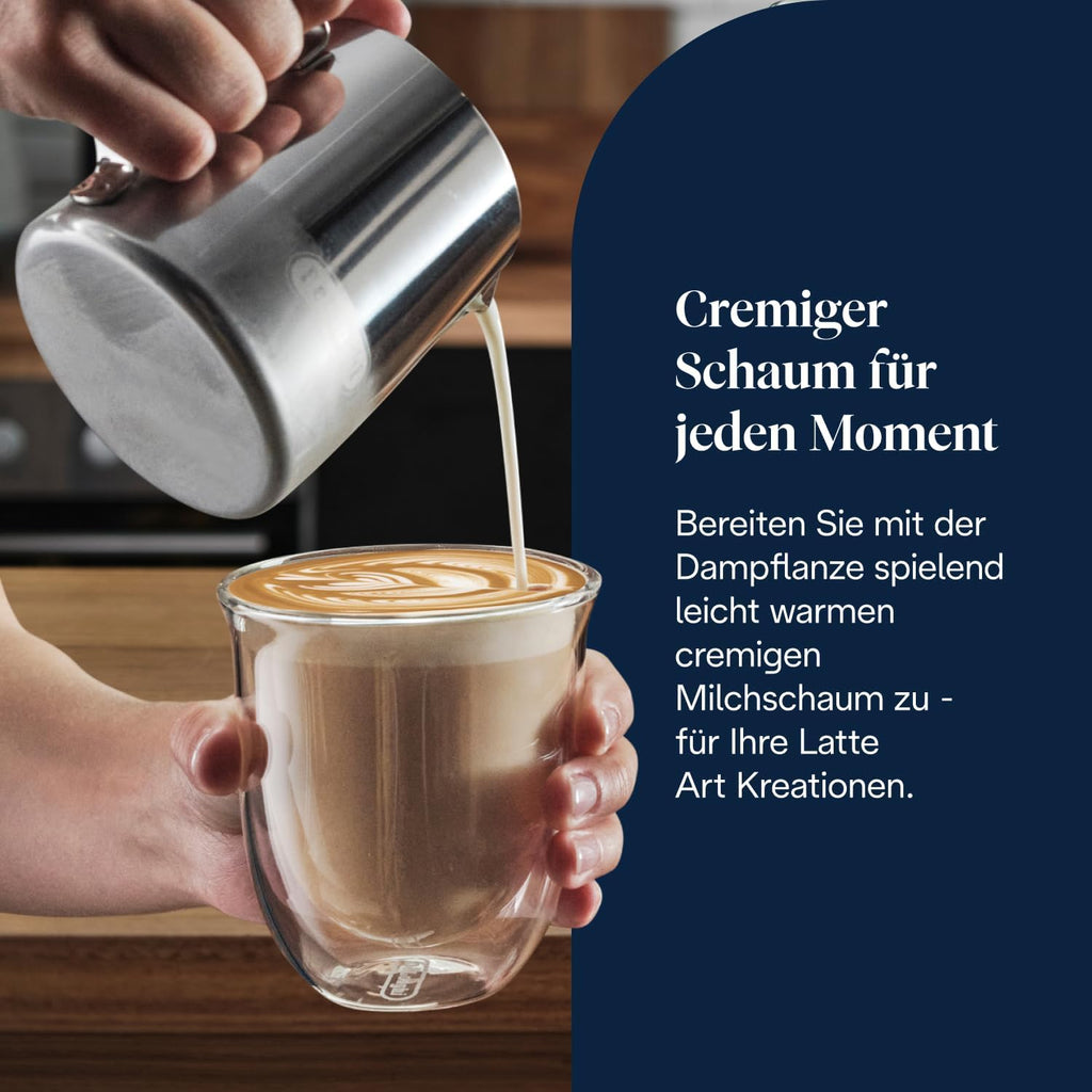 Cafetera de brazo De'Longhi La Specialista Arte EC9155.W, máquina de espresso con molinillo, 8 niveles de molienda, 15 bares, 3 temperaturas, boquilla para espuma de leche, 1550W, depósito de 1,7L, blanca, incluye kit de barista
