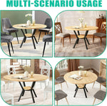 Mesa de comedor redonda TWSOUL para 2–4 personas, mesa de cocina pequeña de madera, mesa de comedor con estante, mesa para cocina, salón u oficina, diseño industrial, 80 x 75 cm