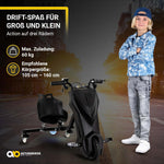 Actionbikes Motors Patinete Eléctrico Infantil para Derrapes | Motor de 𝟐𝟓𝟎 W - Carrito de Derrape 360° - 3 Niveles de Velocidad - Iluminación LED - Asiento Ajustable - Bluetooth - Kart de Derrape - Coche de Derrape (Space Purple)
