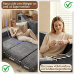 Sofá cama con función de descanso: sofá de 2 plazas sin estructura, de espuma, sofá de suelo con reposabrazos, sofá cama para invitados, pernoctaciones, sala de estar, dormitorio, apartamento y balcón