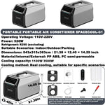 Aire acondicionado de camping de 3500 BTU con compresor real, aire acondicionado portátil para tienda de campaña, caravana y camión, aire acondicionado móvil con deshumidificación y modo de suspensión, plateado