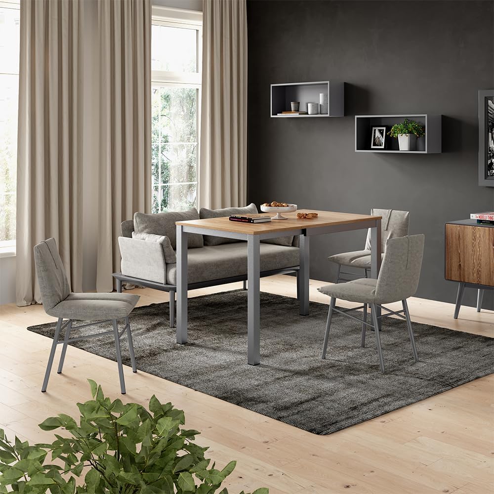 Vicco Esstisch Granny, Eiche/Grau, 120 x 70 cm ausziehbar, mit Ausziehfunktion für Variable Tischlängen