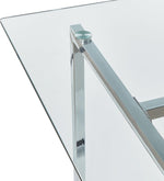 Mesa de comedor rectangular Beliani transparente/plata, vidrio templado, 160 x 90 cm, Envia