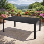 Mesa de jardín Mojawo XL de aluminio antracita/negro, mesa de comedor, muebles de jardín, imitación madera Nonwood, resistente a la intemperie, 180x90x74 cm