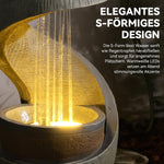 Fuente de jardín Bumilgar, fuente ornamental, fuente de interior, fuente con luz LED, cascada, juego de agua para jardín, balcón, terraza, 82 cm