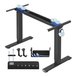 FLEXISPOT Base de mesa ajustable en altura E1 Pro motor dual, gestión de cables, pantalla LED de altura, 4 memorias, oficina, hogar.