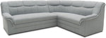 DOMO. collection Ecksofa Berlin, Zeitlose Eckcouch, 3 Sitzer Links mit Schlaffunktion und Federkern-Polsterung, Sofa in L-Form, Couch, 205 x 250 x 89 cm, Silber