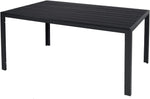 Mesa de jardín Mojawo XL de aluminio antracita/negro, mesa de comedor, muebles de jardín, imitación madera Nonwood, resistente a la intemperie, 180x90x74 cm