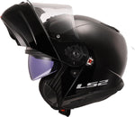 LS2, Casco de moto modular Strobe II negro brillante,