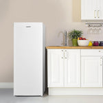 Comfee RCU160WH2(E) Congelador vertical/142 cm de alto/160 L de capacidad/183 kWh/año/Sentido de apertura de puerta reversible/Compresor GMCC de alta calidad/Control de temperatura/Patas ajustables/Blanco