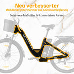 Bicicleta eléctrica ttgo de 26 pulgadas para hombre y mujer, con batería de 36V 14,5Ah/18Ah, autonomía de 60–120 km, bicicleta urbana, pantalla LCD, 6/7 velocidades, cuadro de aluminio, bicicleta eléctrica con cesta