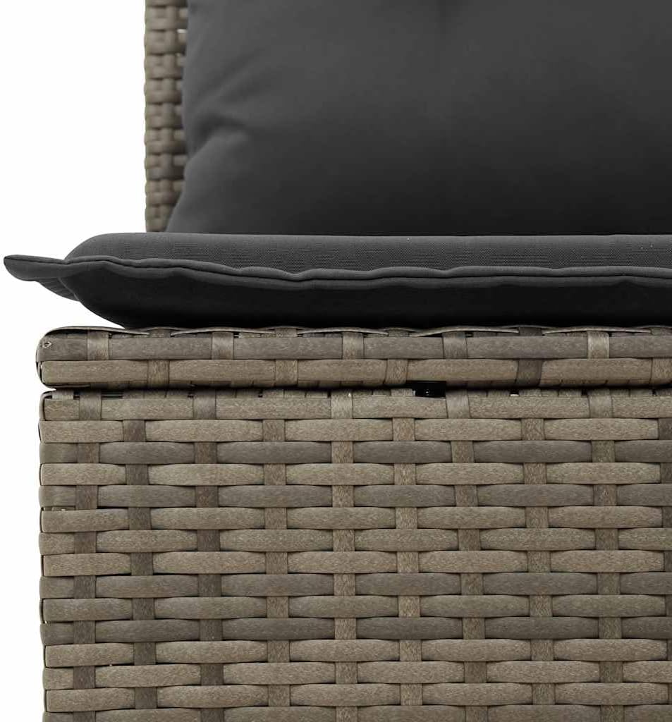 vidaXL Juego de sofá de jardín de 5 piezas con cojines, ratán sintético gris, conjunto de sofá para exterior, conjunto de salón de jardín