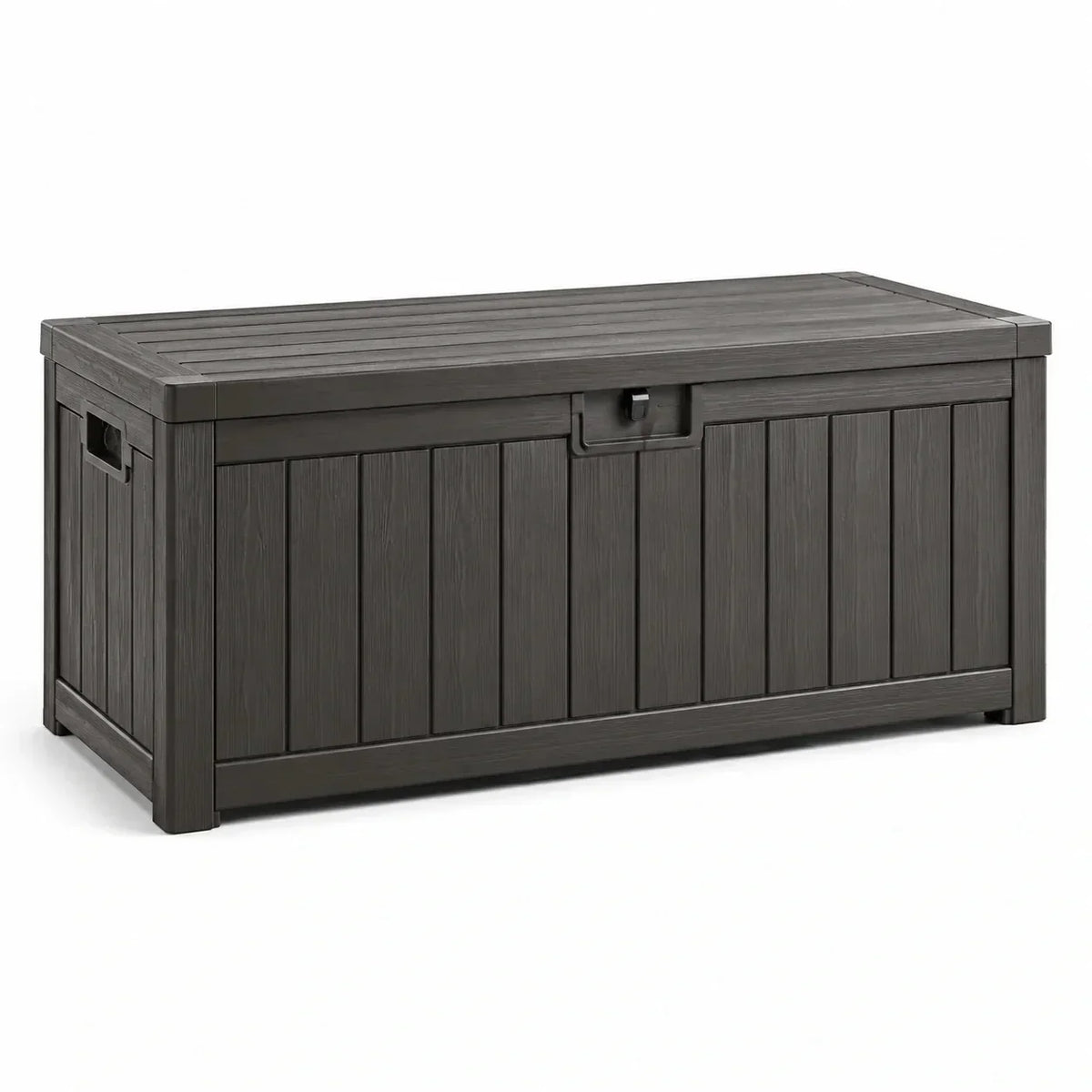 Caja de almacenamiento de plástico gris oscuro