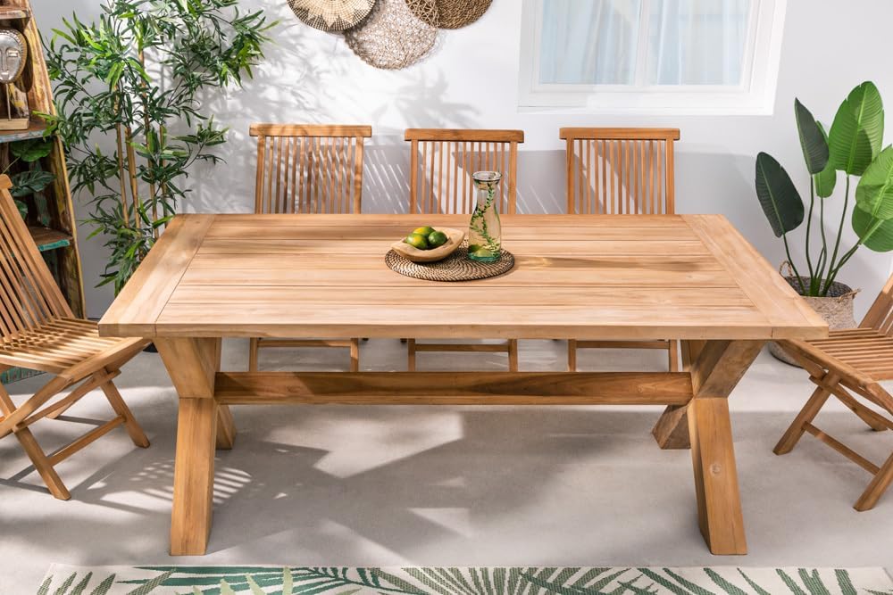 riess-ambiente.de Wetterfester Gartentisch Empire Teak 180cm Teak Massivholz Outdoor Esstisch, Massiver Esstisch für Deinen Garten