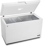 METRO Professional Arcón congelador GHF2500, 500 L, 125 W, congelador horizontal, 2 cestas de almacenamiento, cerradura de puerta, alarma de temperatura, ruedas, blanco
