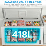 Congelador horizontal pequeño MIDEA de 418 L | Congelador arcón convertible a frigorífico con motor inverter, control electrónico de temperatura, cestas con asa | Arcón silencioso de 41 dB y bajo consumo